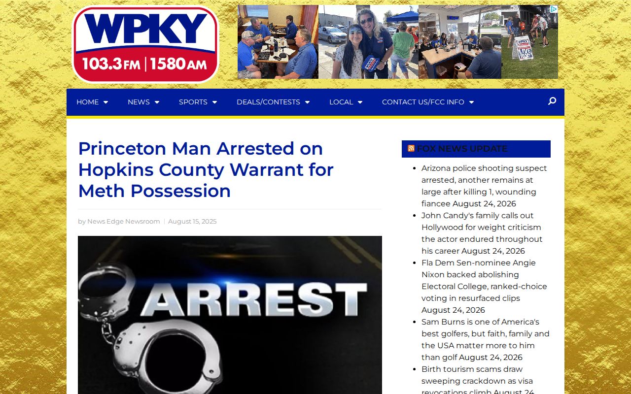 WPKY Caldwell County arrest news showing jail transfer and booking source credit
